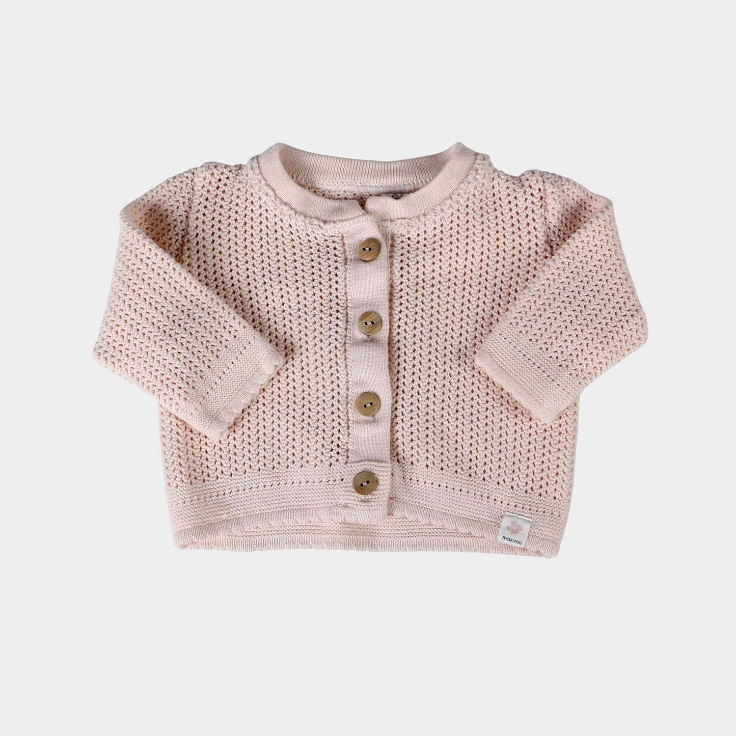 Rosa Strickjacke Größe 62 von Maximo mit Holzknöpfen