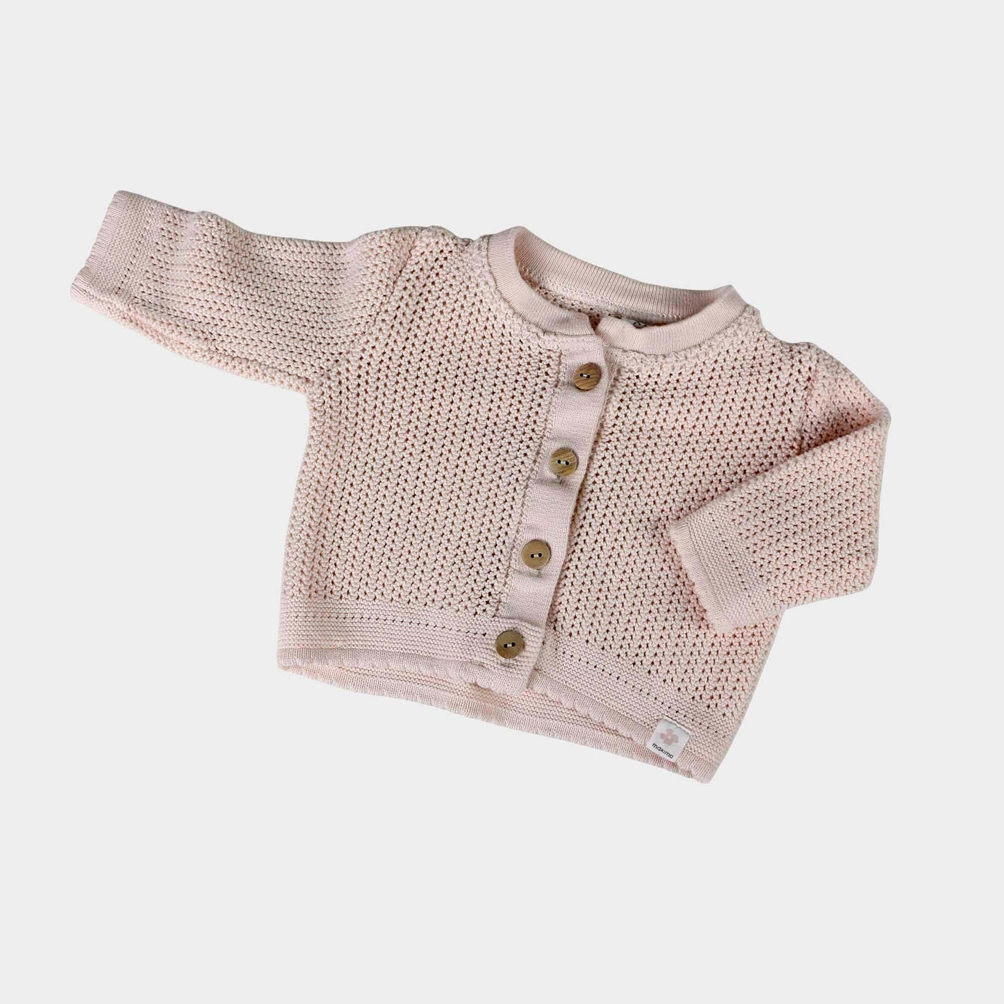 Rosa Strickjacke Größe 62 von Maximo mit Holzknöpfen