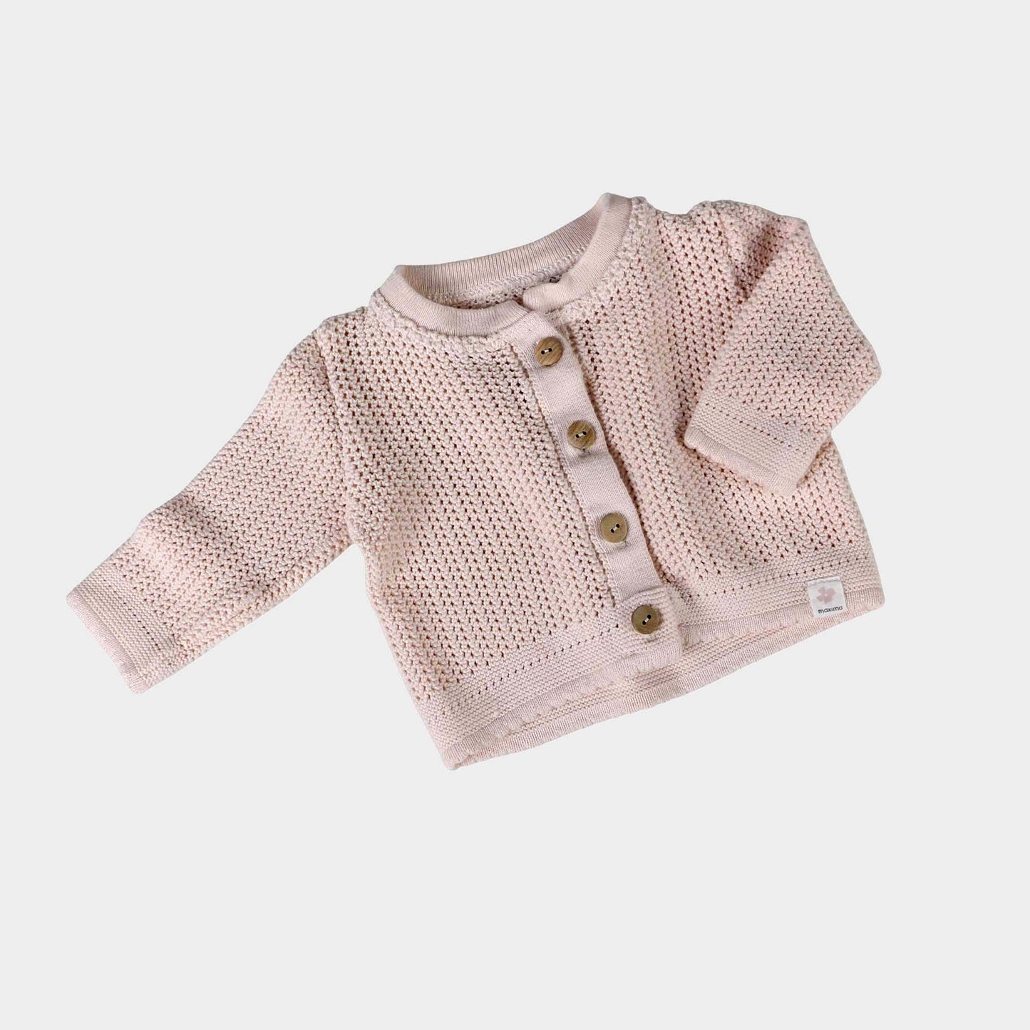Rosa Strickjacke Größe 62 von Maximo mit Holzknöpfen