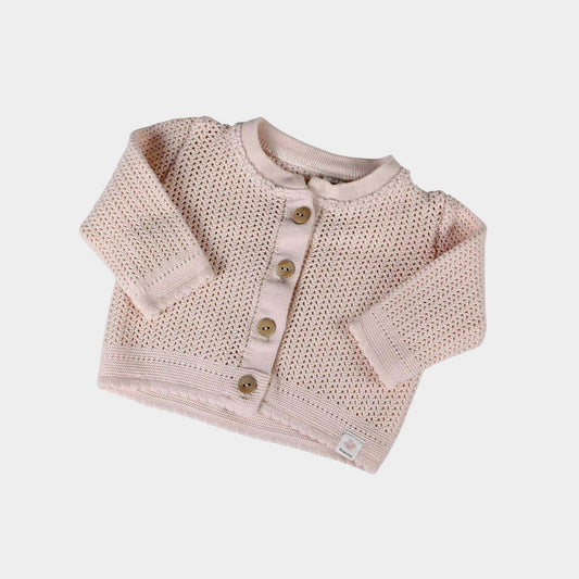 Rosa Strickjacke Größe 62 von Maximo mit Holzknöpfen